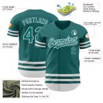 Custom Team Baseball Jersey - Personalized Authentic Teal and White Line with Custom Name and Number Personalized Teal White