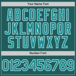 Custom Team Baseball Jersey - Personalized Authentic Teal and White Line with Custom Name and Number Personalized Teal White