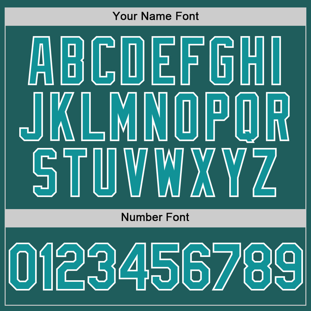Personalized Teal White Line Authentic Baseball Jersey Team Custom Name and Number Custom Team Baseball Jersey - Personalized Authentic Teal and White Line with Custom Name and Number Personalized Teal White - Image 5