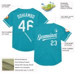 Custom Name Number Personalized Teal White Authentic Throwback Baseball Jersey - Team Spirit Gear Personalized Teal White