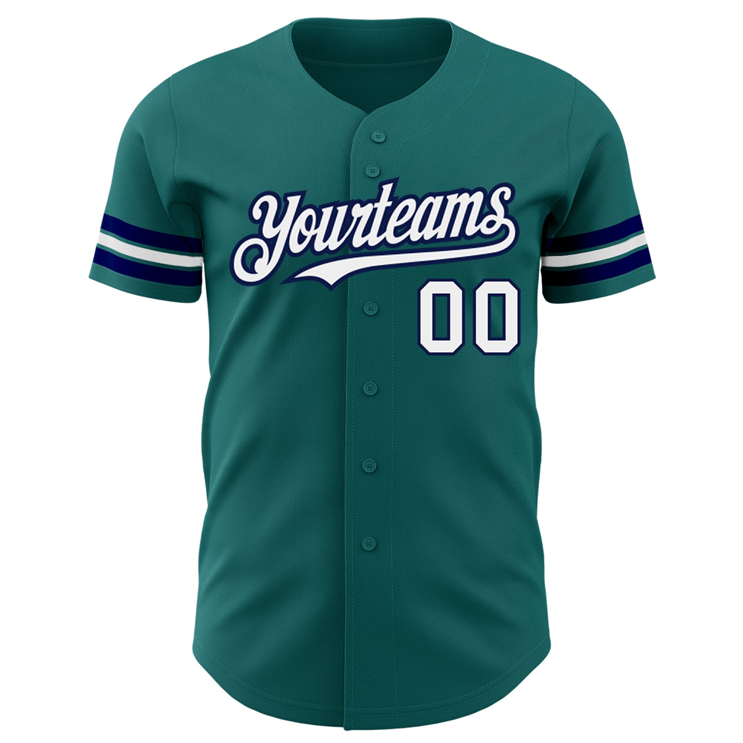 Personalized Teal White-Navy Authentic Baseball Jersey Personalized Authentic Baseball Jersey in Teal White-Navy for Custom Sports Apparel Personalized Teal White-Navy Authentic - Image 2