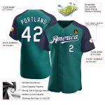 Custom Name and Number Baseball Jersey - Personalized Teal White Navy Authentic Raglan Sleeves Team Gear Personalized Teal