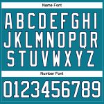 Custom Name and Number Hockey Lace Neck Jersey in Teal White-Navy - Personalized Team Apparel Personalized Teal White-Navy