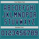 Custom Name Number Authentic Baseball Jersey - Personalized Teal White Navy Pinstripe Team Fashion Jersey Personalized Teal