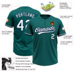 Custom Two-Button Unisex Softball Jersey with Personalized Name & Number - Teal White-Navy Personalized Teal White-Navy Two-Button