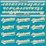 Custom Name and Number Authentic Throwback Baseball Jersey - Personalized Teal and Old Gold Team Apparel Personalized Teal
