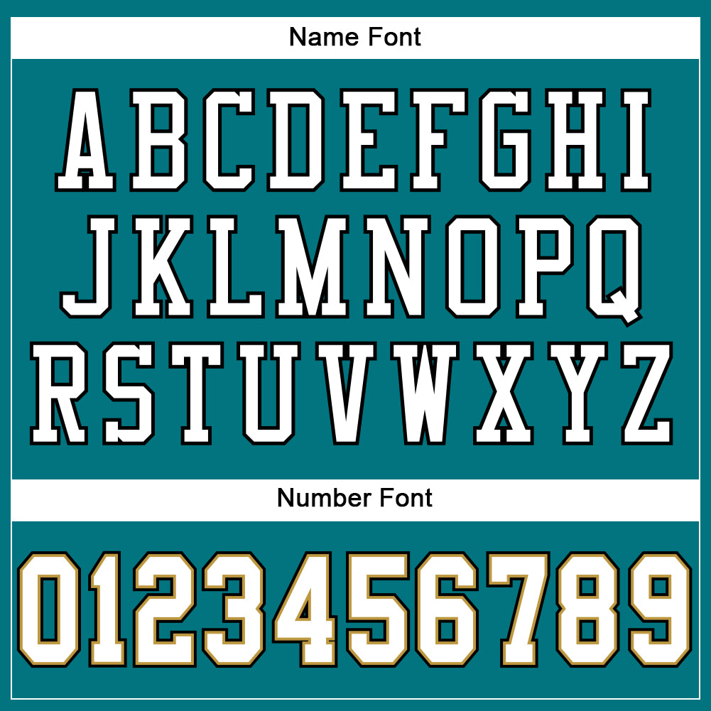 Personalized Teal White Old Gold-Black Mesh Authentic Football Jersey Team Custom Name and Number Custom Authentic Football Jersey - Personalized Teal White Old Gold Black Mesh with Custom Name and Number Personalized Teal - Image 4