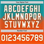 Custom Gradient Baseball Jersey with Personalized Name and Number - Teal White-Orange 3D Square Pattern Design Personalized