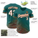 Custom Name and Number Baseball Jersey with Teal White-Orange 3D Leopard Print Design, Fashion Authentic Team Apparel Personalized