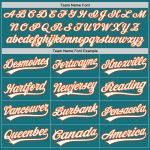 Personalized Authentic Baseball Jersey in Teal, White, and Orange Colors Personalized Teal White-Orange Authentic Baseball