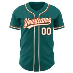 Personalized Authentic Baseball Jersey in Teal, White, and Orange Colors Personalized Teal White-Orange Authentic Baseball