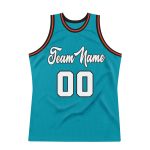Custom Basketball Jersey with Personalized Name and Number - Teal White-Orange Authentic Throwback Design Personalized Teal