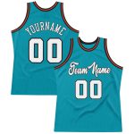 Custom Basketball Jersey with Personalized Name and Number - Teal White-Orange Authentic Throwback Design Personalized Teal