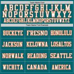 Personalized Teal White Orange Football Jersey - Authentic Mesh Style Personalized Teal White-Orange Mesh Authentic Football
