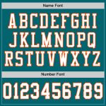 Personalized Teal White Orange Football Jersey - Authentic Mesh Style Personalized Teal White-Orange Mesh Authentic Football