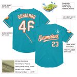 Custom Name and Number Personalized Teal White-Orange Throwback Baseball Jersey - Authentic Team Design Personalized Teal