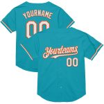 Custom Name and Number Personalized Teal White-Orange Throwback Baseball Jersey - Authentic Team Design Personalized Teal