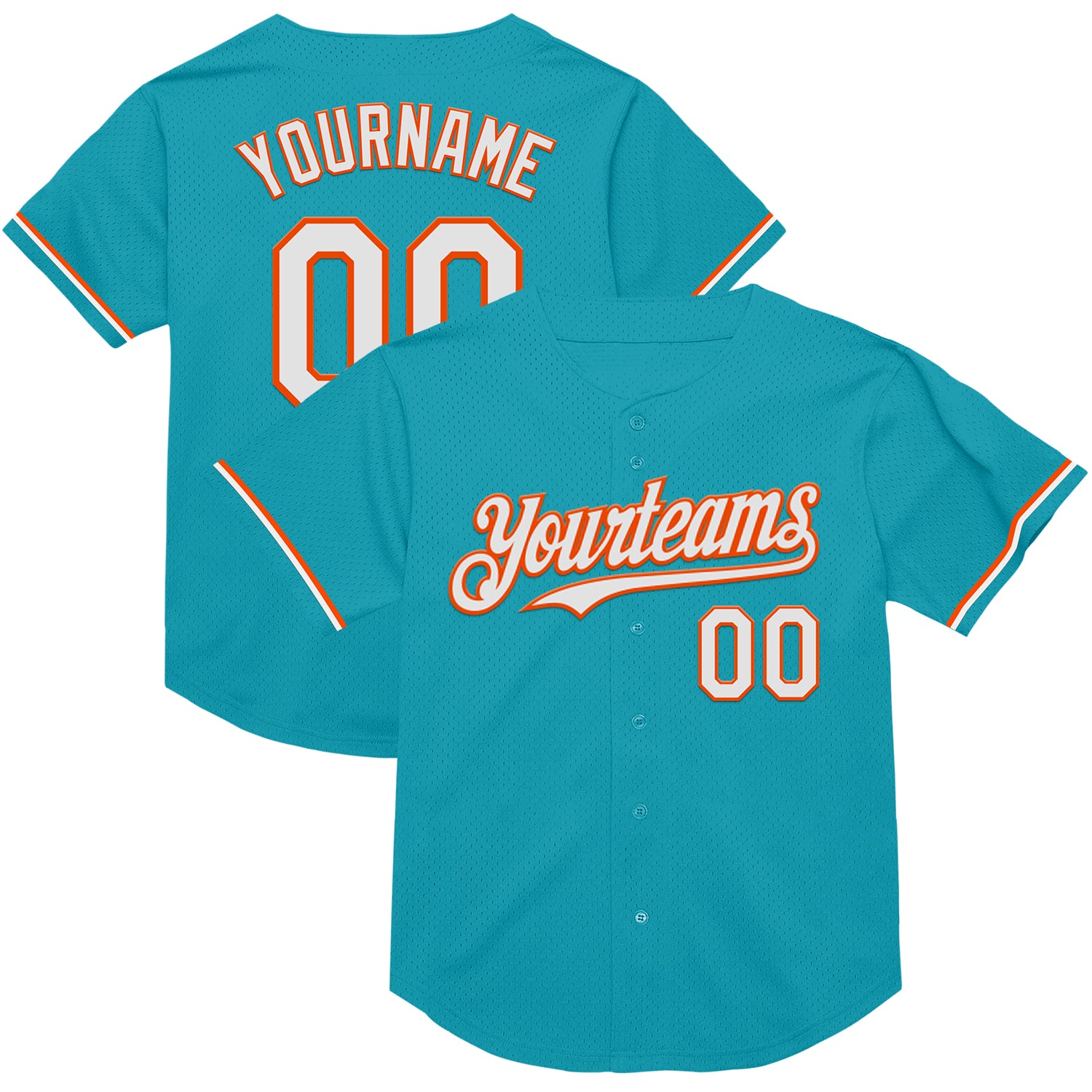 Custom Name and Number Personalized Teal White-Orange Throwback Baseball Jersey - Authentic Team Design Personalized Teal