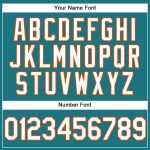 Custom Teal White-Orange Performance Vapor Golf Polo Shirt with Name & Number - Personalized Team Apparel Personalized Teal