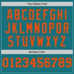 Custom Name Number Teal White Orange Pinstripe Baseball Jersey - Personalized Authentic Split Fashion Team Jersey Personalized