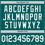 Custom Team Performance T-Shirt with Personalized Name and Number in Teal and White Personalized Teal White Performance T-Shirt