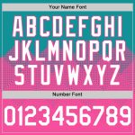 Custom Personalized Gradient Baseball Jersey with Teal White-Pink 3D Square Pattern, Team Name and Number included Personalized