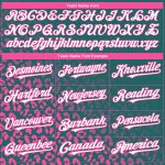 Custom Name Number Leopard Print Fade Baseball Jersey Teal White Pink 3D Pattern Design Fashion Authentic Personalized Teal