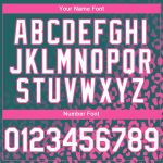 Custom Name Number Leopard Print Fade Baseball Jersey Teal White Pink 3D Pattern Design Fashion Authentic Personalized Teal