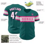 Personalized Authentic Baseball Jersey in Teal White and Pink - Custom Team Gear Personalized Teal White-Pink Authentic Baseball