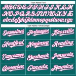 Custom Team Name and Number Personalized Baseball Jersey - Teal White Pink Authentic Design Personalized Teal White-Pink