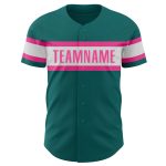 Personalized Authentic Baseball Jersey in Teal White and Pink - Custom Team Gear Personalized Teal White-Pink Authentic Baseball