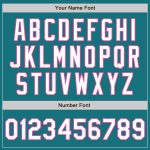 Custom Team Baseball Jersey with Personalized Name and Number - Teal White Pink Authentic Raglan Sleeves Personalized Teal