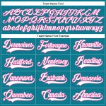 Custom Name and Number Teal White-Pink Hockey Jersey - Personalized Lace Neck Team Apparel Personalized Teal White-Pink Hockey