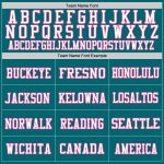 Personalized Teal Pink White Mesh Authentic Football Jersey for Kids and Adults Personalized Teal White-Pink Mesh Authentic