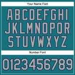 Custom Name and Number Authentic Baseball Jersey in Teal White Pinstripe and Gray-Navy Personalized Teal White Pinstripe