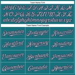 Custom Name and Number Authentic Baseball Jersey in Teal White Pinstripe and Gray-Navy Personalized Teal White Pinstripe