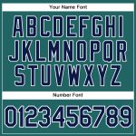 Custom Team Authentic Baseball Jersey - Personalized Navy Teal White Pinstripe with Name and Number Personalized Teal White
