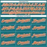 Custom Name and Number Authentic Baseball Jersey - Personalized Teal White Orange-White Pinstripe Design Personalized Teal