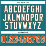 Custom Name and Number Authentic Baseball Jersey - Personalized Teal White Orange-White Pinstripe Design Personalized Teal