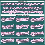 Custom Name and Number Authentic Baseball Jersey - Personalized Teal White Pinstripe Design Personalized Teal White Pinstripe