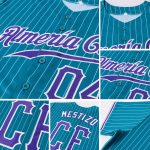 Custom Teal White Pinstripe Baseball Jersey with Personalized Name and Number - Authentic Team Apparel Personalized Teal