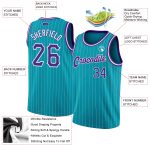 Custom Basketball Jersey - Personalized Purple White Teal Pinstripe with Name & Number - Authentic Team Design Personalized