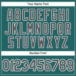 Custom Name and Number Baseball Jersey - Personalized Teal White Pinstripe Steel Gray Design Personalized Teal White Pinstripe
