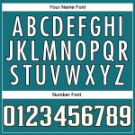 Custom Team Name Number Authentic Baseball Jersey Teal White Pinstripe Old Gold Personalized Design Personalized Teal White