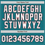 Custom Name and Number Baseball Jersey - Personalized Teal White Red Pinstripe Authentic Team Apparel Personalized Teal White