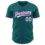 Custom Name Number Baseball Jersey Teal White Purple Personalized Team Apparel Personalized Teal White-Purple Authentic Baseball