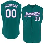 Custom Name and Number Teal White-Purple Baseball Jersey - Personalized Sleeveless Authentic Team Jersey Personalized Teal