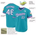 Custom Baseball Jersey - Personalized Teal White-Purple Throwback with Name and Number, Authentic Team Design Personalized