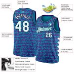 Custom Personalized Basketball Jersey with Name and Number in Teal, White, Purple, and Black - Authentic City Edition Personalized
