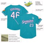 Customizable Teal White-Purple Baseball Jersey with Team Name and Number - Authentic Throwback Design Personalized Teal White-Purple